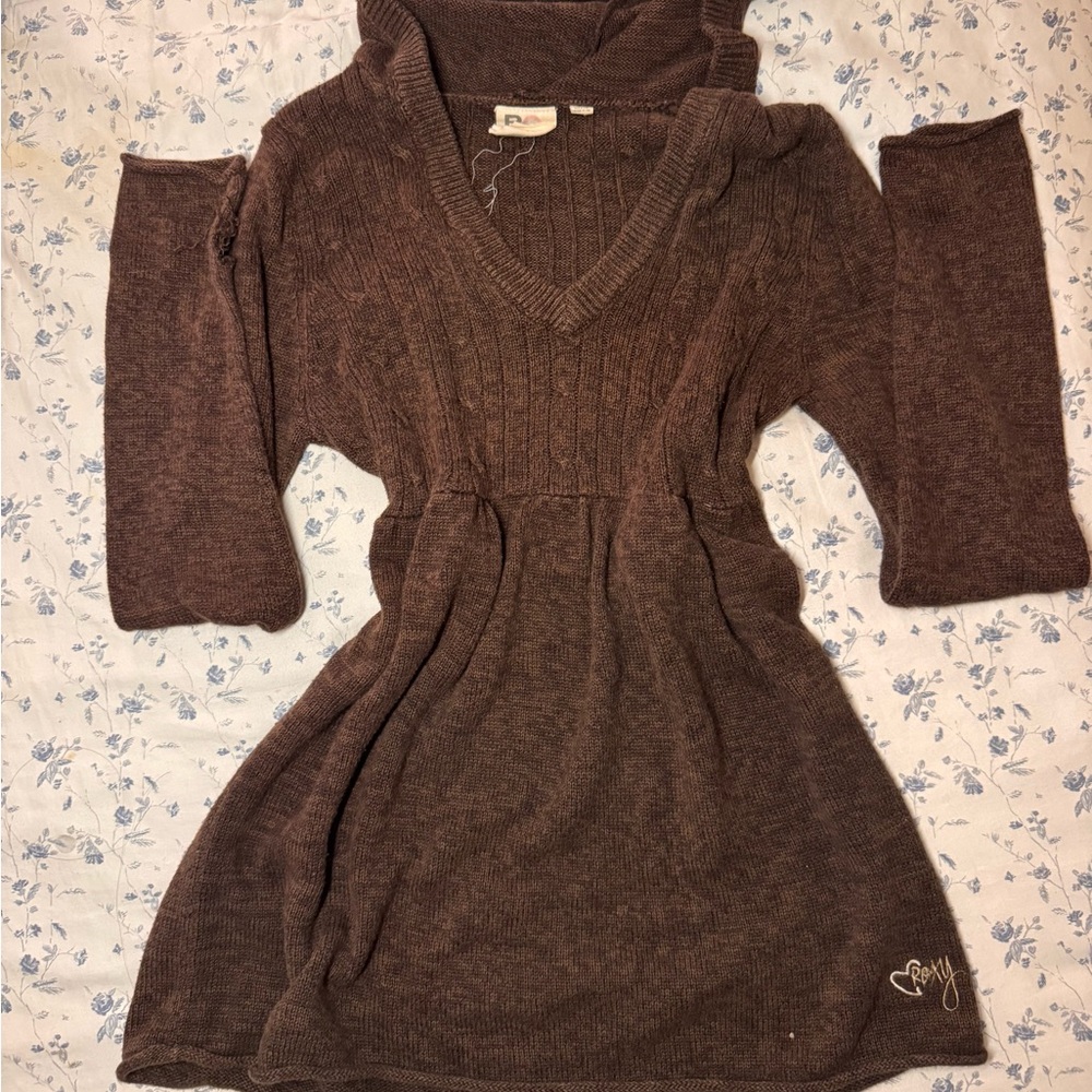 Roxy Brown Knit Sweater Dress